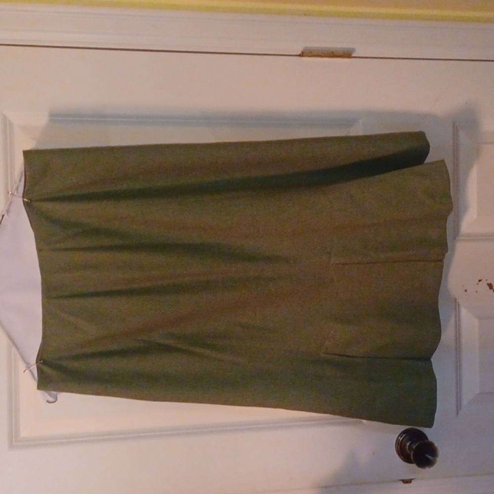 Skirt Pleated Wool Olive Green 12